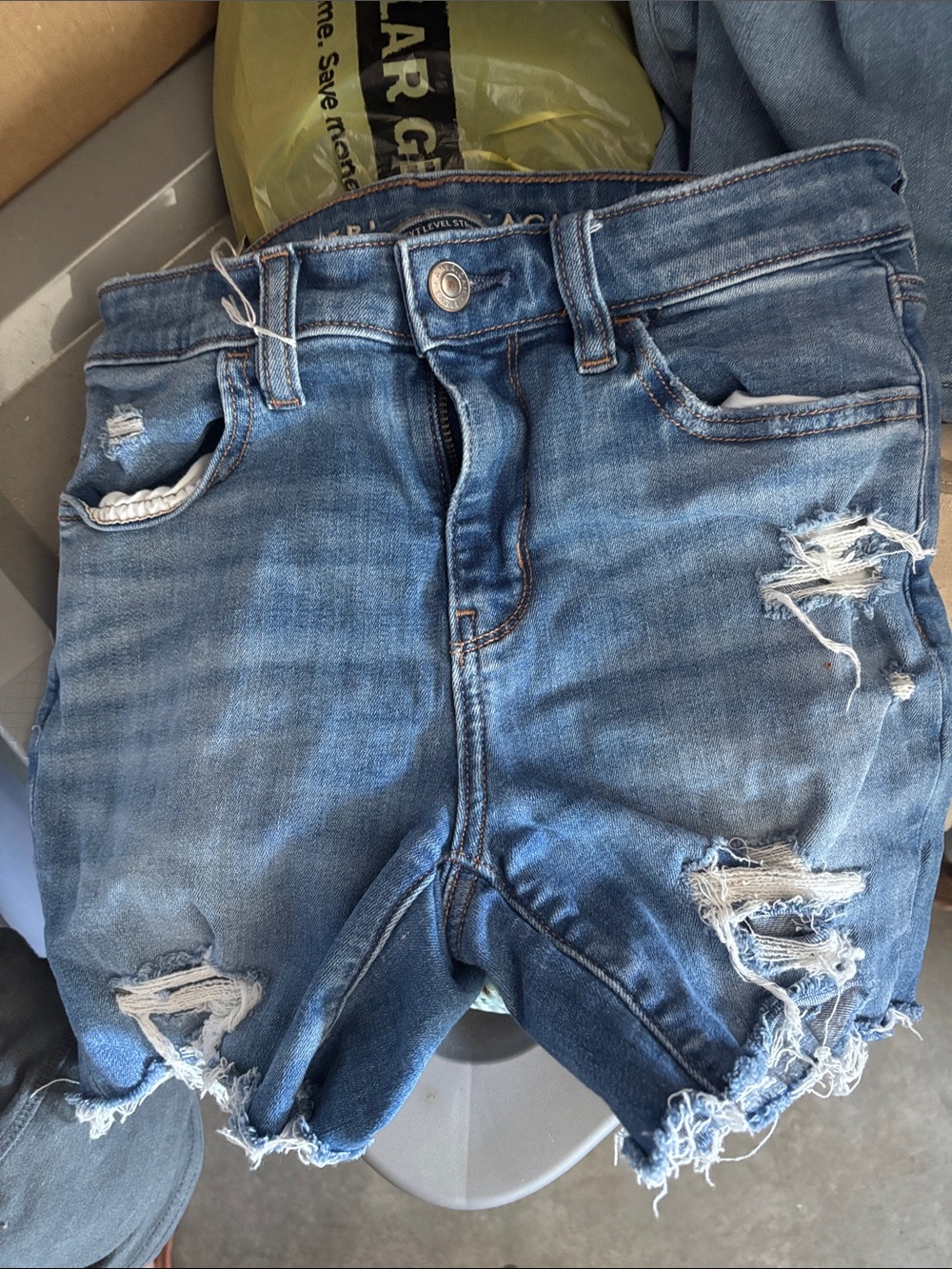 American Eagle Outfitters Distressed Blue Denim Jean Shorts